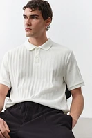 Slim-Fit Textured Jersey Polo Shirt