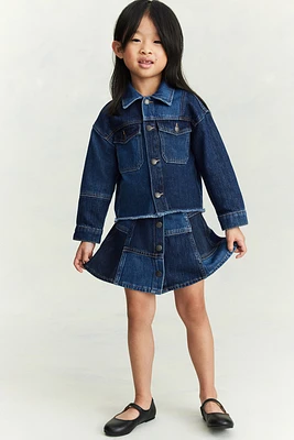 Patched Denim Skirt