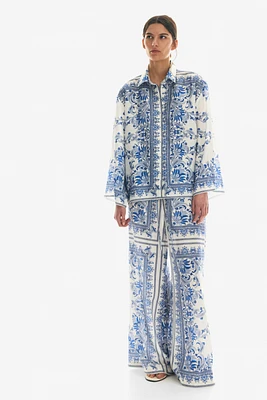 Wide-Leg Drawstring Pants
