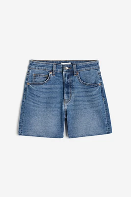 Short en denim Coupe Ajustée Taille Haute