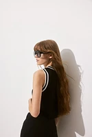 Button-Front Sweater Vest