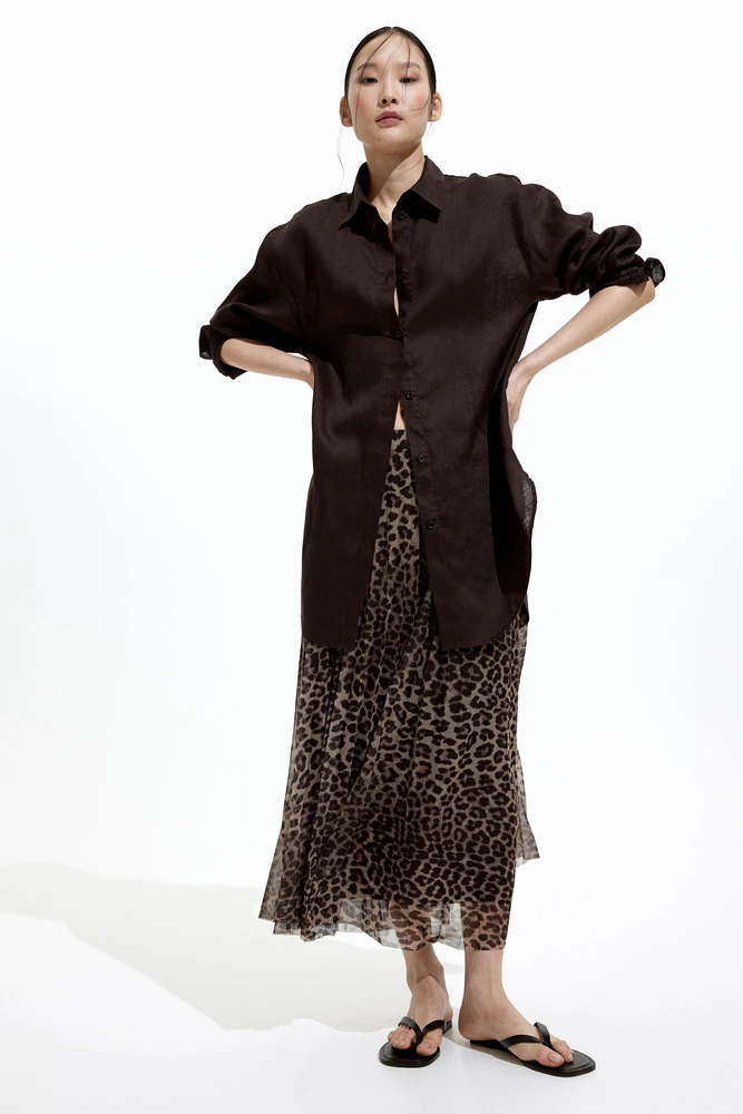 Pleated Mesh Skirt