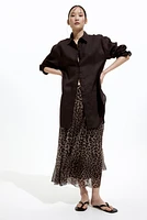 Pleated Mesh Skirt