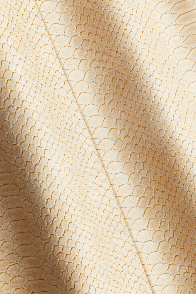 Coated Zip-Front Skirt