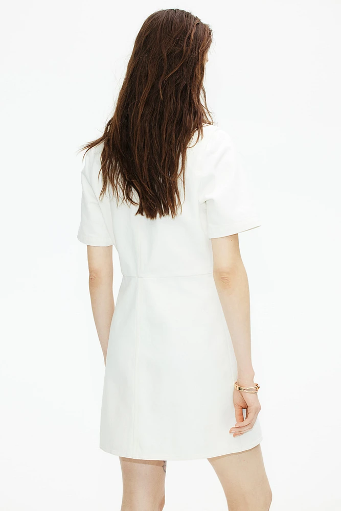 Denim Dress with Collar