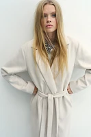 Brushed-Finish Tie-Belt Coat