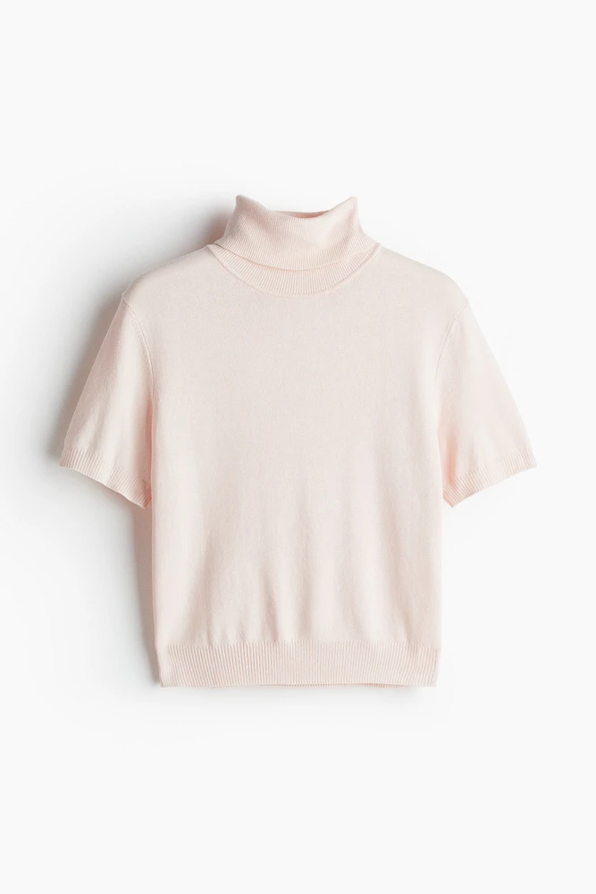 Fine-Knit Turtleneck Top