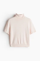 Fine-Knit Turtleneck Top