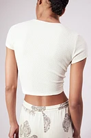 Bead-Detail Ruched Top