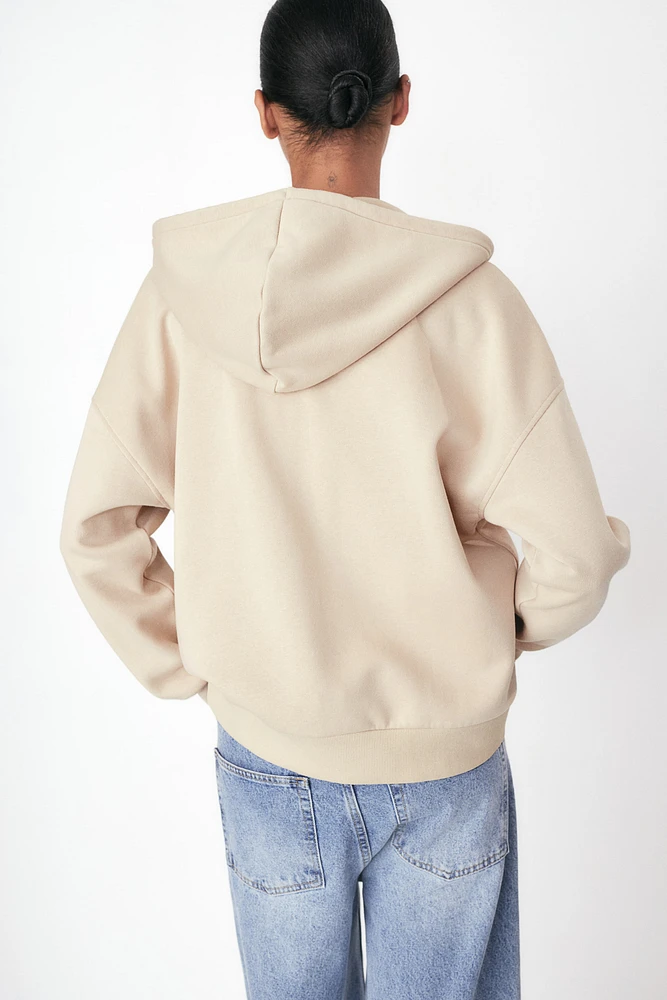Oversized Hooded Jacket with Motif