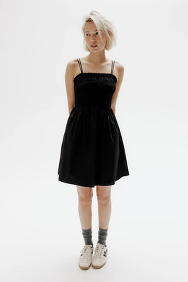 Smocked-Bodice Cotton Dress
