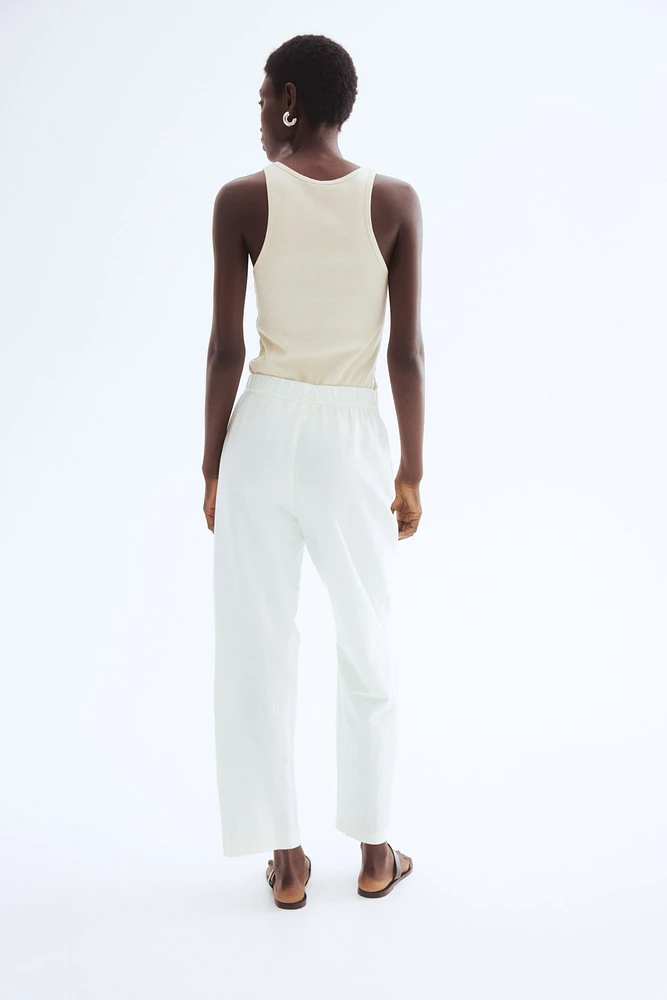Camisole côtelé en soie mélangée