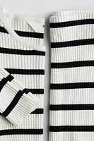 2-piece Rib-Knit Top and Skirt Set
