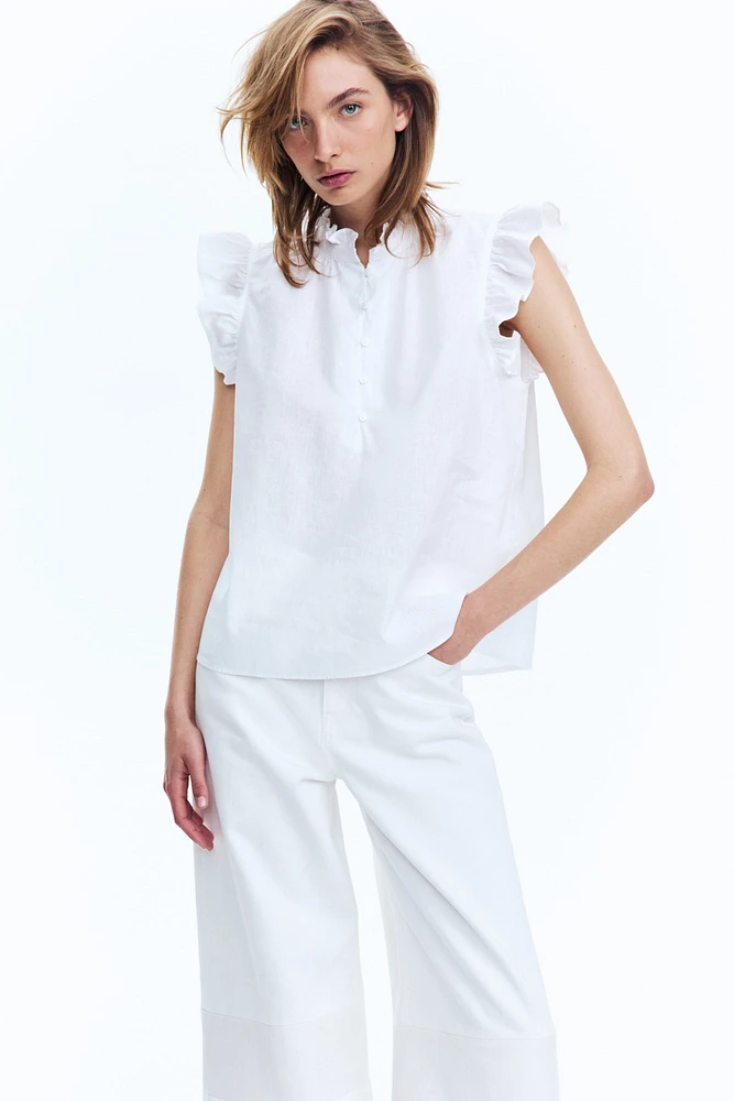 Blouse en lin mélangé