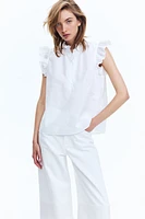 Blouse en lin mélangé