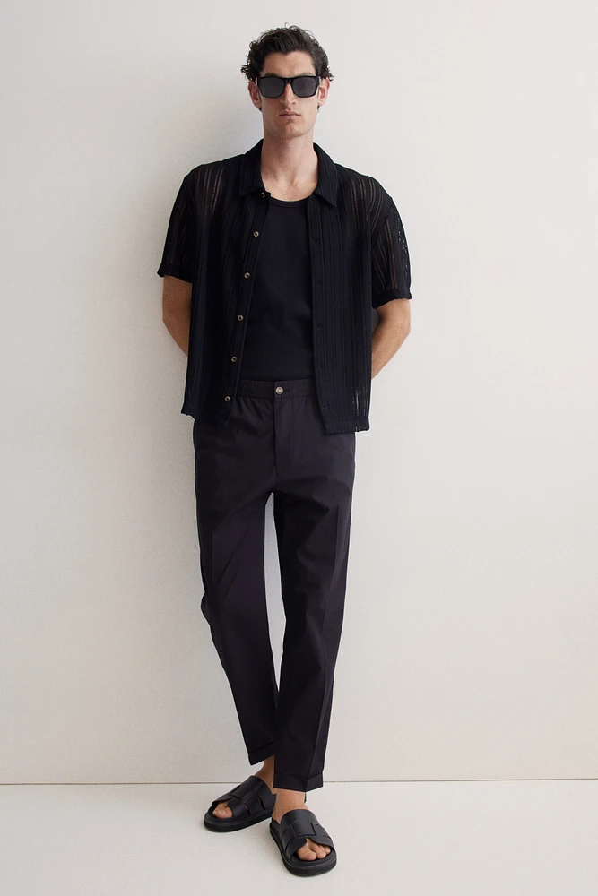 Regular-Fit Cropped Cotton Pants