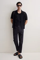 Regular-Fit Cropped Cotton Pants