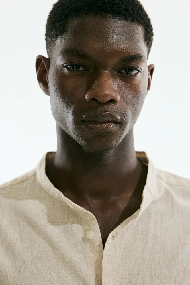 Regular-Fit Linen-Blend Shirt