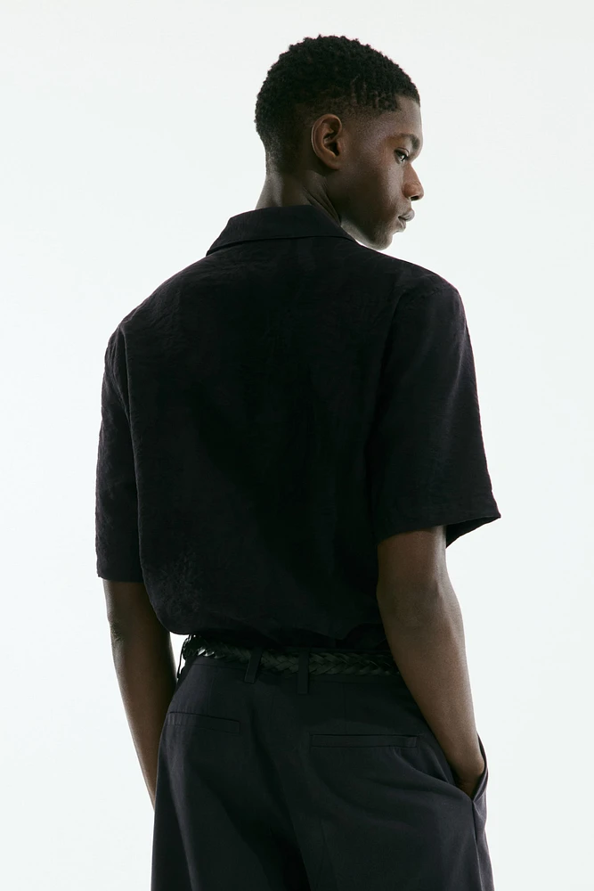 Regular-Fit Jacquard-Weave Resort Shirt