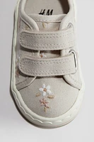 Embroidered-Detail Canvas Sneakers