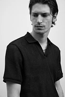 Regular-Fit Hole-Knit Polo Shirt