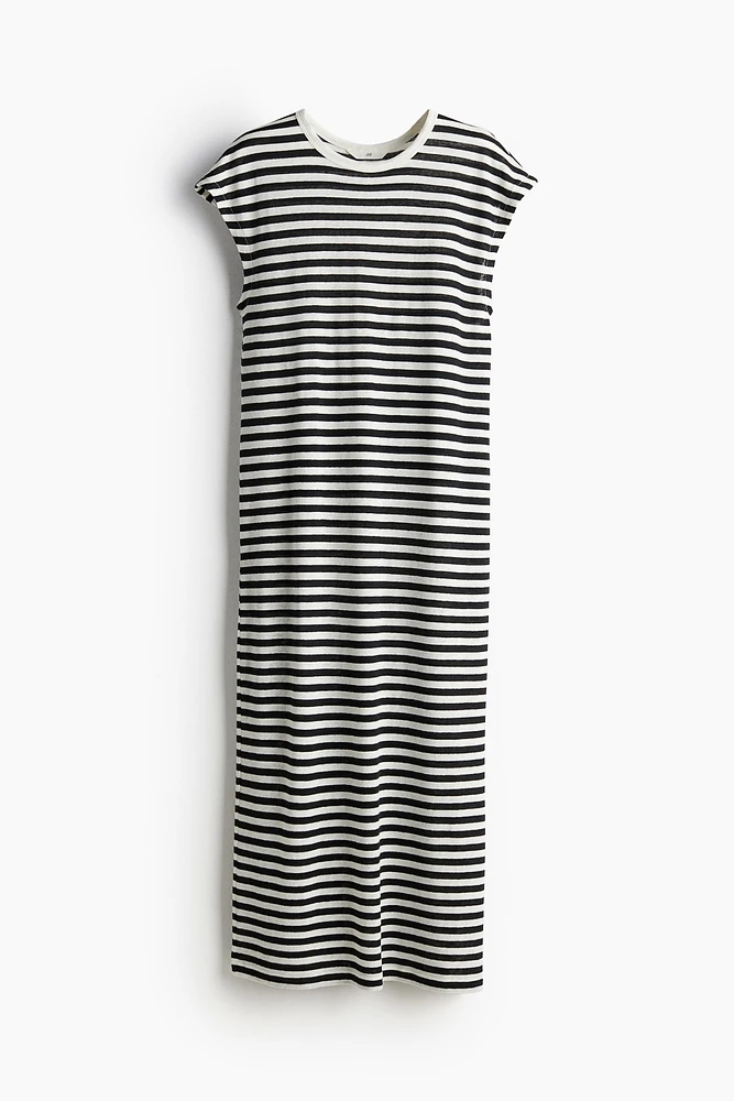 Linen-blend Midi Dress