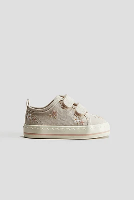Embroidered-Detail Canvas Sneakers