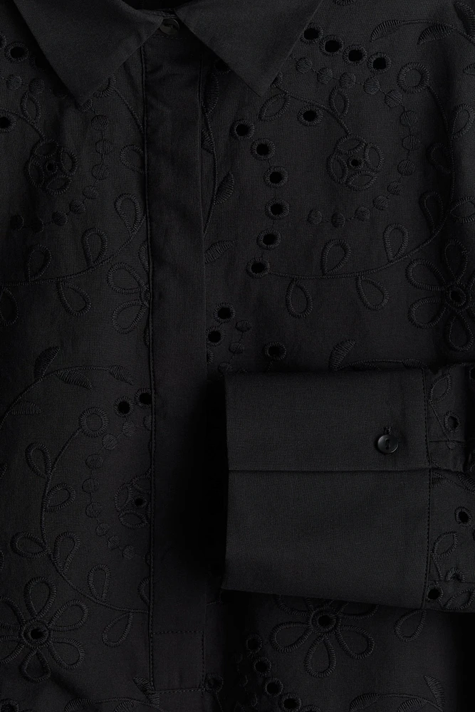 Eyelet Embroidered Shirt Dress