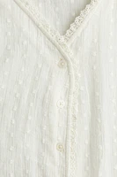 Lace-Trimmed Cotton Blouse