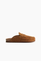 Mules mocassins en cuir