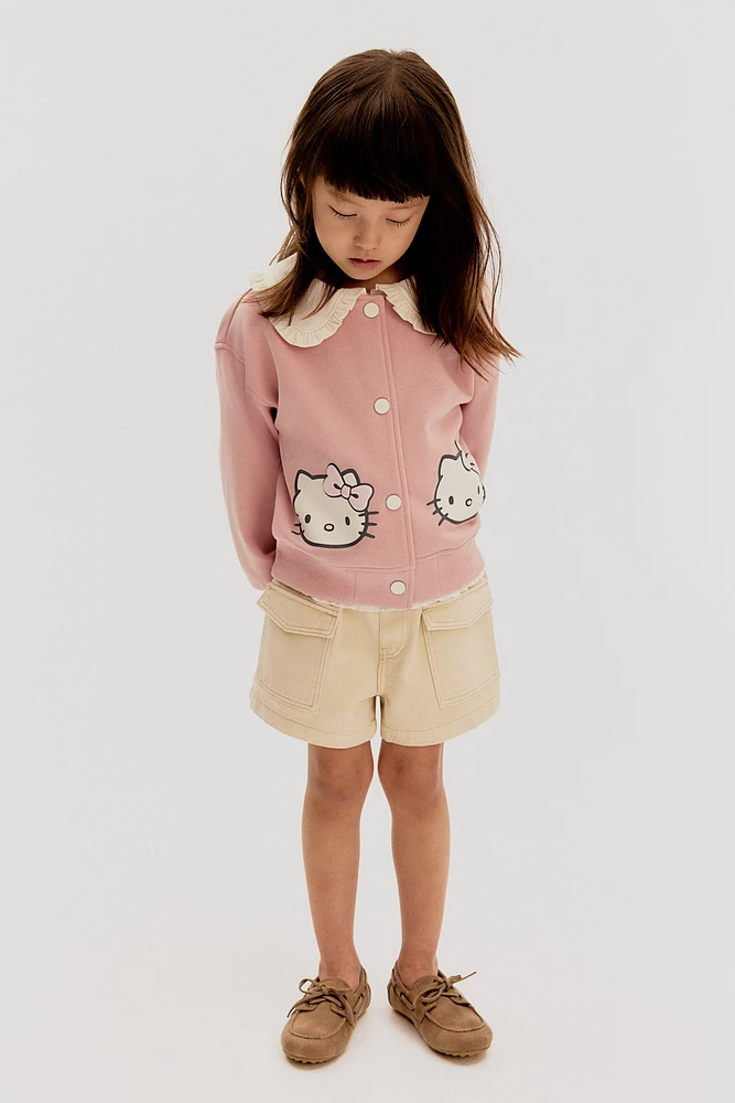 Printed Sweatshirt Cardigan
