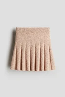 Pleated Bouclé-Knit Skirt