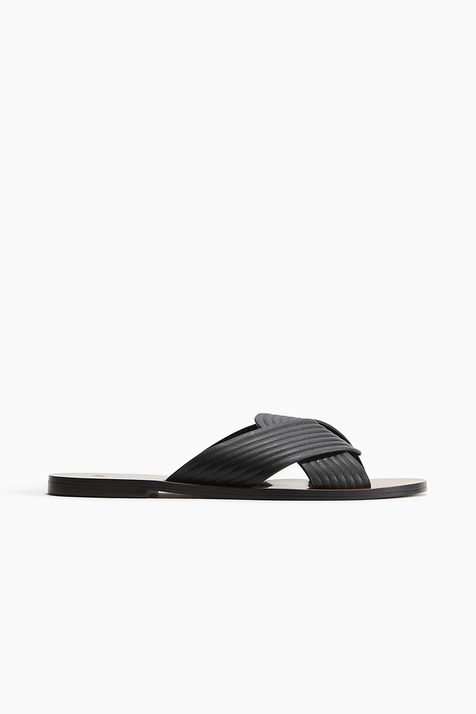Fluted-Strap Sandals