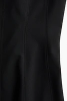 Flared-Skirt Twill Dress