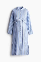 MAMA Linen-Blend Shirt Dress