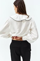 Flounce-Trimmed Blouse