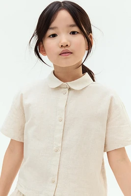 Linen-Blend Blouse