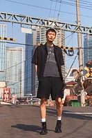 Relaxed-Fit Crochet-Look Shorts