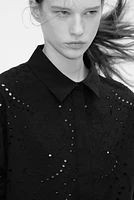 Eyelet Embroidered Shirt Dress