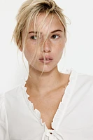 Cotton Blouse with Eyelet Embroidery