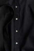Linen-Blend Shirt Dress