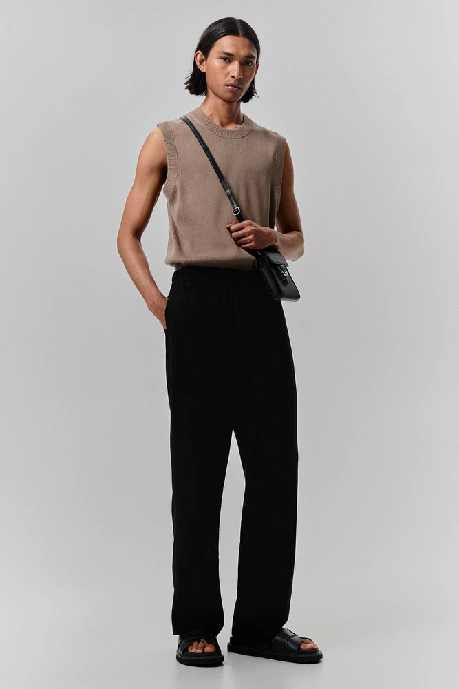 Relaxed Fit Linen-Blend Pants