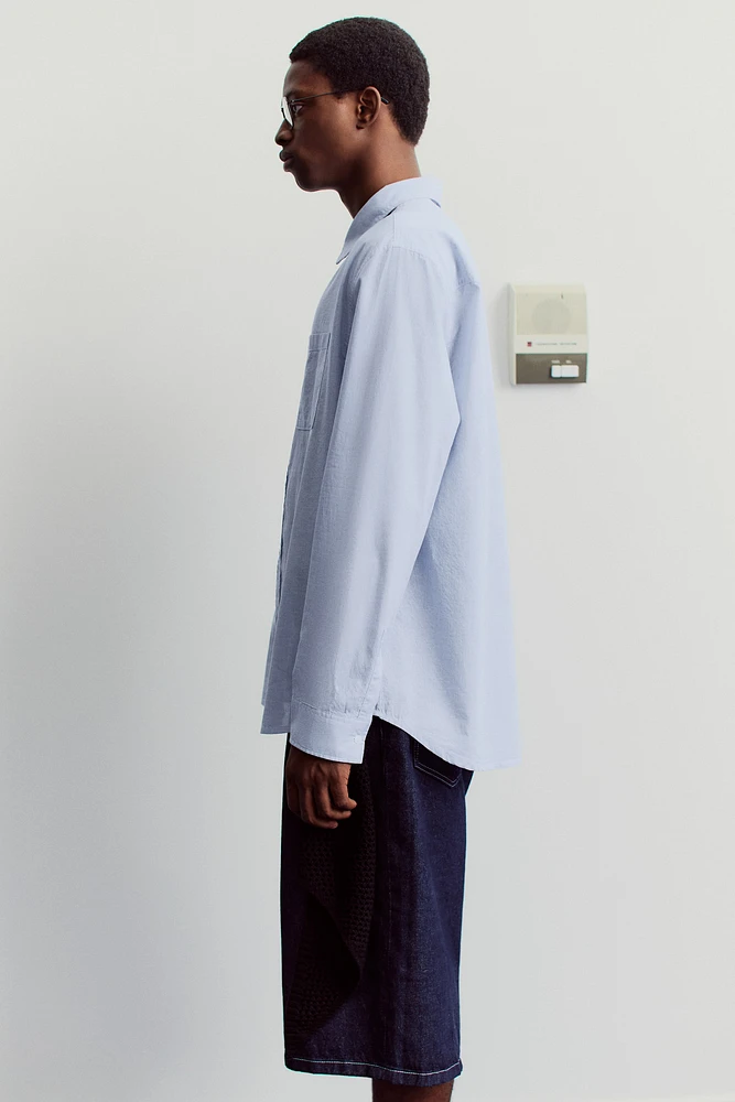 Oversized-Fit Seersucker Shirt