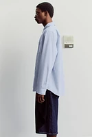 Oversized-Fit Seersucker Shirt