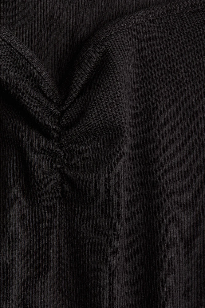 Ribbed Boat-Neck Top