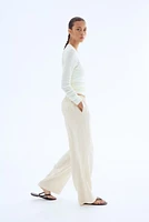 Pantalon en lin avec cordon de serrage