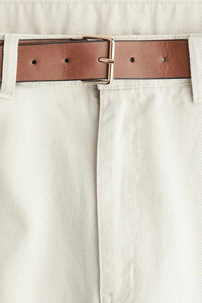 Belted Twill Pants