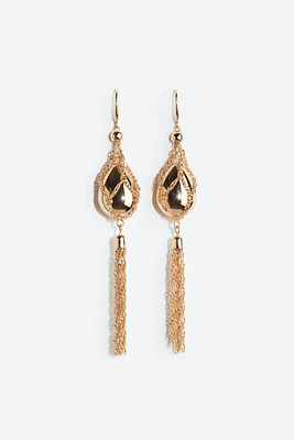 Tasseled Pendant Earrings