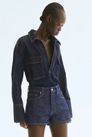 High-Waist Denim Shorts