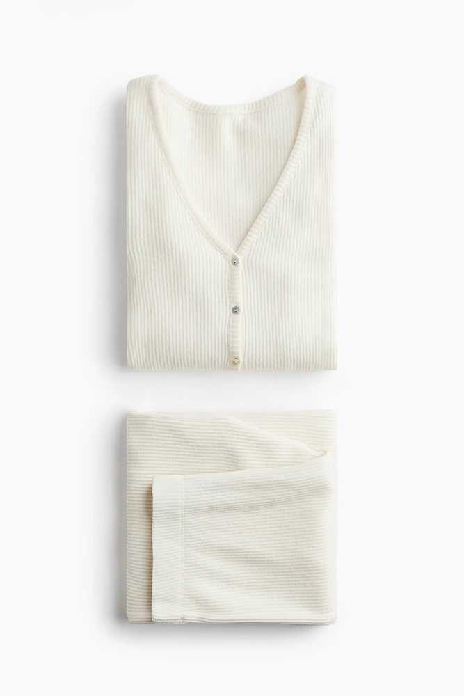 Ribbed jersey pyjamas